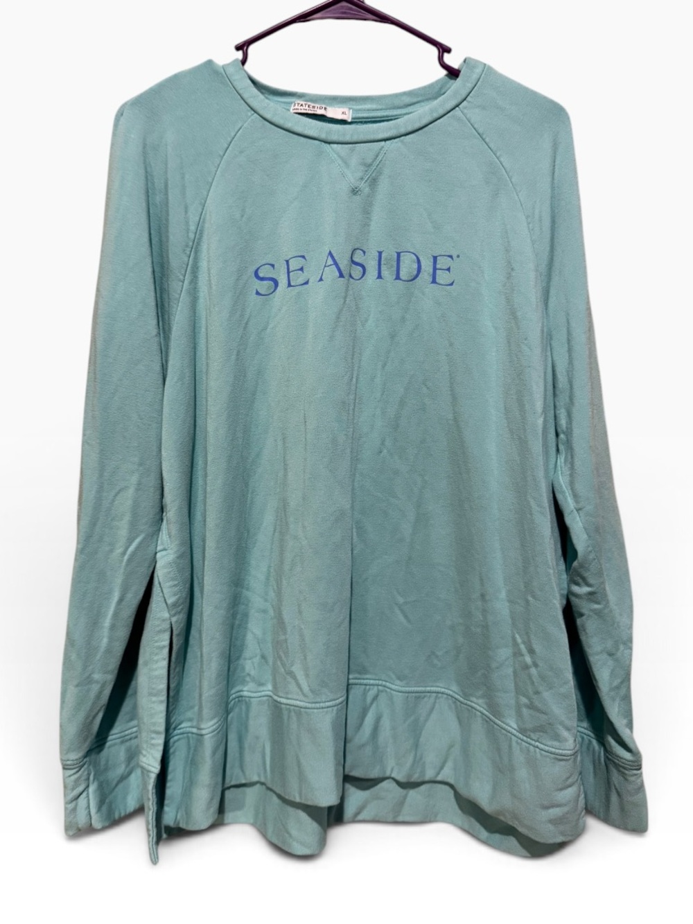 Stateside Seafoam Crewneck Sweatshirt with 'SEASIDE' Print